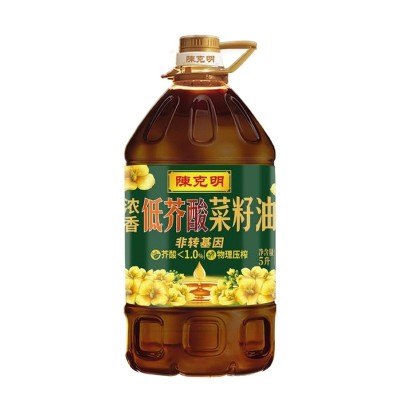 陈克明浓香低芥酸菜籽油5升L非转基因物理压榨食用油纯正菜油大桶 1桶图5