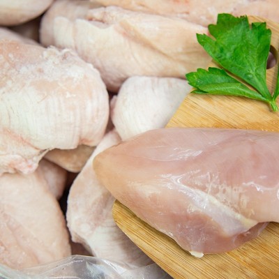 鸡肉源头工厂出口鸡胸肉鸡大胸单冻大胸丸类20斤宠物食品市场批发 1件图2