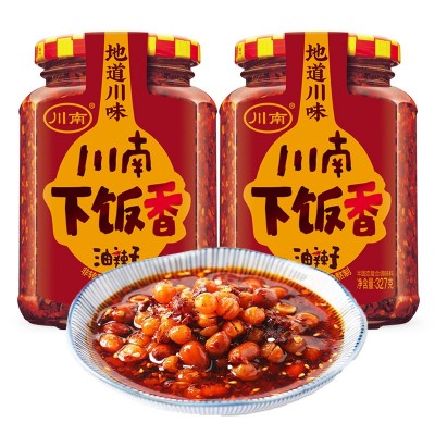 川南下饭香油辣子327g瓶装四川特产正宗香辣椒红油凉拌菜调味料 1瓶