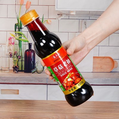 包邮草菇老抽600g*12瓶整箱便携家用红烧肉调味料炒菜卤味上色 1箱