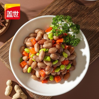 盖世整箱调味花生海苔/三色/小鱼花生开袋即食下饭下酒小凉菜批发图3