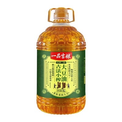 一品吉粮古法小榨三级大豆油 5L*1桶 2升