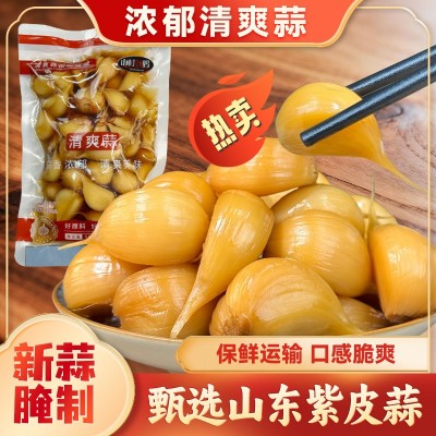 清爽清口蒜500g糖醋蒜亲嘴蒜新鲜大蒜腌制开胃下饭菜咸菜方便开袋图4