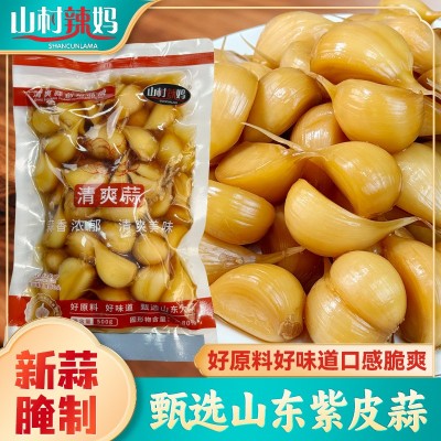 清爽清口蒜500g糖醋蒜亲嘴蒜新鲜大蒜腌制开胃下饭菜咸菜方便开袋图3