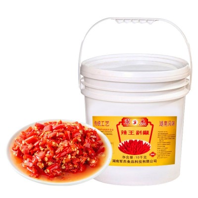 湖南军杰辣王剁椒10公斤商用大桶装猛辣特辣朝天椒剁辣椒湘菜调味图2