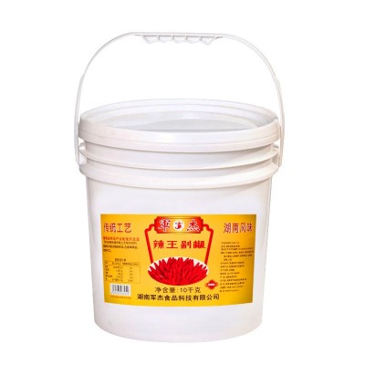 湖南军杰辣王剁椒10公斤商用大桶装猛辣特辣朝天椒剁辣椒湘菜调味图4