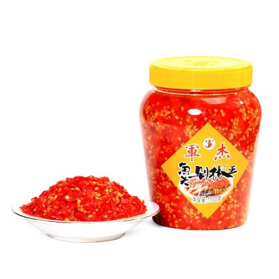 湖南特产剁辣椒军杰农家剁辣椒1100g一箱6瓶厂家批发调味剁辣椒酱图5
