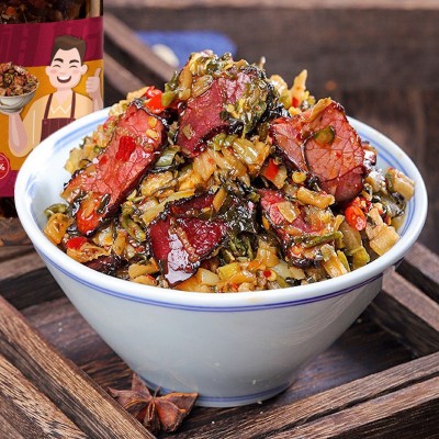 小湘好腊牛肉外婆菜湖南特产下饭菜香辣牛肉批发熟食瓶装即食 2瓶图3