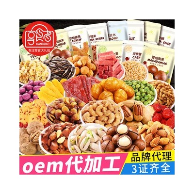 休闲零食网红每日坚果炒货干果年货夏威夷果散装厂家批发大礼包