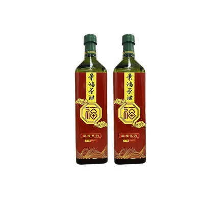 厂家直供 一级食用山茶油低温冷榨高烟点煎炸油1000mlx2瓶礼盒装图5