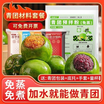青团预拌粉家用做红豆蛋黄肉松清明果粑粑粿艾草diy自制材料套餐图2