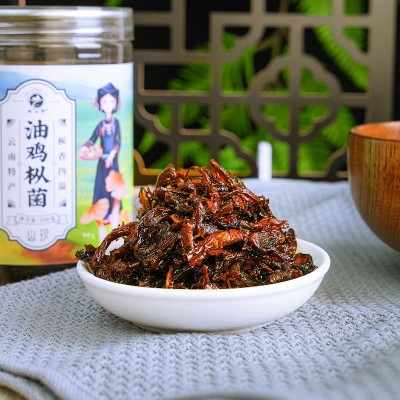 云南油鸡枞菌 即食正宗油炸鸡棕菌下饭菜拌面菌子菇特产500g图4