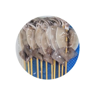 冷冻铁板烧烤大鱿鱼片串海鲜火锅 新鲜60g半切鱿鱼板串商用食材（面议）图4