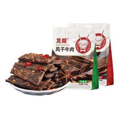 龙帮食品牦牛故事风干牛肉干100克袋装 办公室牛肉休闲零食批发图4