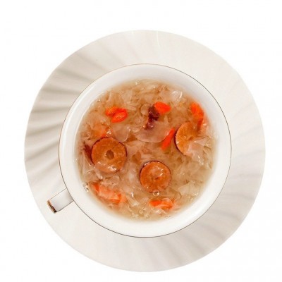 80G本草银耳I免煮冲泡雅菌古田银耳糯耳雪耳即食银耳羹快速出胶即图5