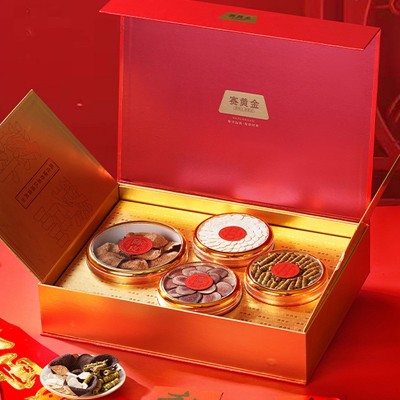 批发赛黄金四季发财礼盒装新会陈皮铁皮石斛鹿茸西洋参四拼装140g图3
