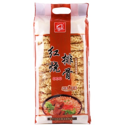 其利红烧排骨面1.25千克*6包非油炸方便面热烘干面待煮面条工厂批图5