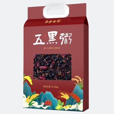 黑豆黑米芝麻花生糯米月子餐新鲜五谷杂粮八宝粥粗粮五黑组合批发图2