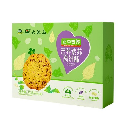 正中苦荞紫苏高纤酥350g袋装批发大凉山荞麦桃酥休闲零食酥脆饼干图4