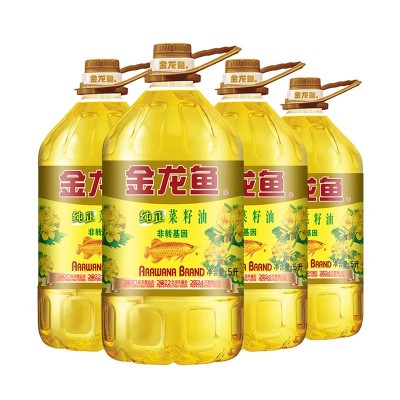 金龙鱼纯正菜籽油5L非转压榨煎炸炒菜食用油大桶装家用菜油5升