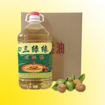 精制核桃油三绿缘食用核桃油物理冷榨5L精制核桃油批发量大从优图3