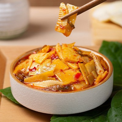 饭扫光辣卤杏鲍菇香菌蕨菜竹笋金针菇拌饭菜咸菜榨菜下饭菜开胃菜图3