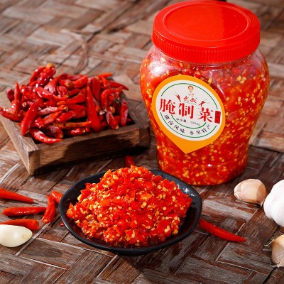 武叔牌剁辣椒1kg瓶装特辣朝天椒剁椒酱 辣椒蒸鱼头下饭湘菜图3