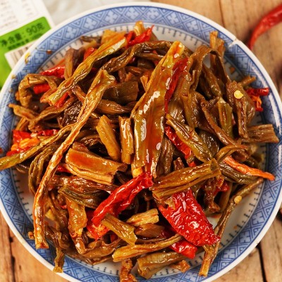厂家农家自制90g拌面下饭菜炒菜即食香辣豆角干批发辣椒酱家庭装图2