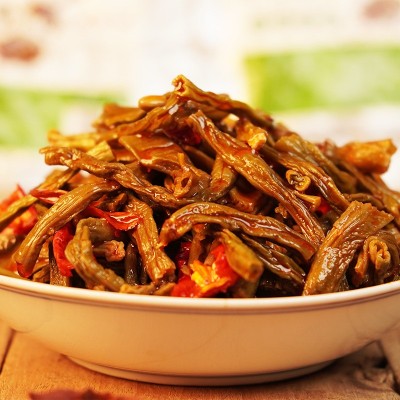 厂家农家自制90g拌面下饭菜炒菜即食香辣豆角干批发辣椒酱家庭装图3
