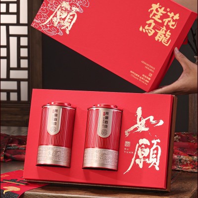 节日伴手礼桂花乌龙茶浓香型窖制桂花茶叶礼盒装花茶秋冬养生茶
