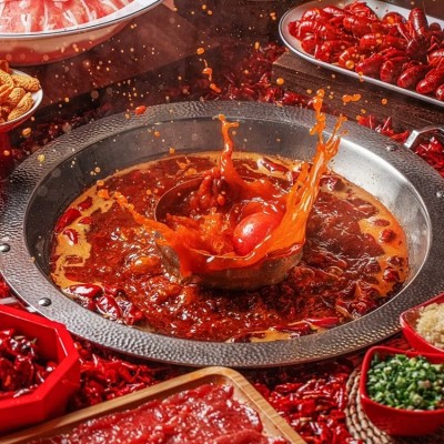 麻辣老火锅底料重庆七可商用配方香辣纯牛油麻辣烫串串调料750g图2