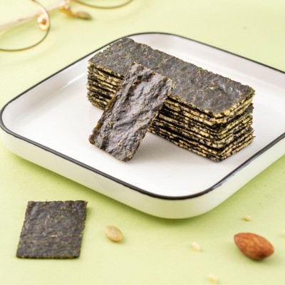 山海乐 夹心海苔即食芝麻夹心海苔罐装海苔夹心脆40g儿童零食批发