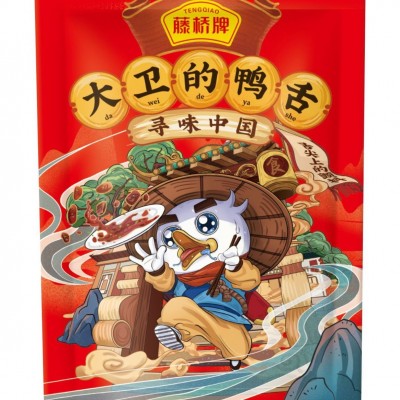藤桥鸭舌礼包独立包装小吃卤味408g大卫鸭舌头办公室零食批发厂家