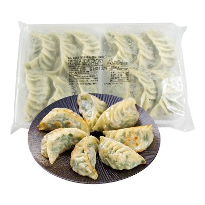 粤食粤好韭菜鲜肉煎饺蒸饺锅贴广式早茶点心早餐半成品加热即食