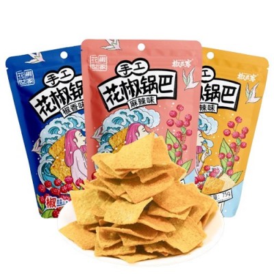 椒巴客花椒世家手工花椒锅巴75g解馋休闲零食小吃