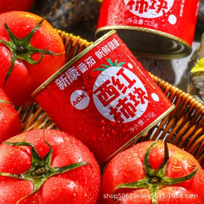 新康新疆西红柿块罐头236g 无任何添加剂番茄酱/番茄丁块