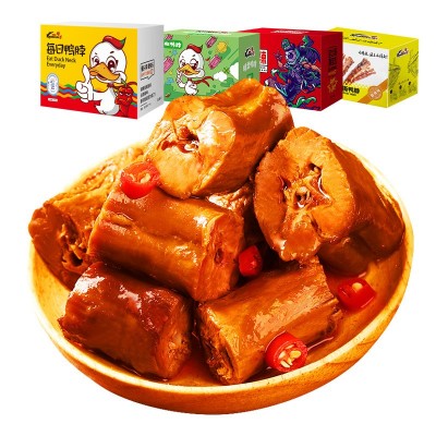 精武麻辣鸭脖450g卤味即食零食鸭脖子厂家休闲肉类网红零食批发