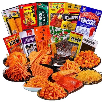 【闪电仓专供】童年怀旧零食批发8090辣条混合大礼包整箱麻辣小吃