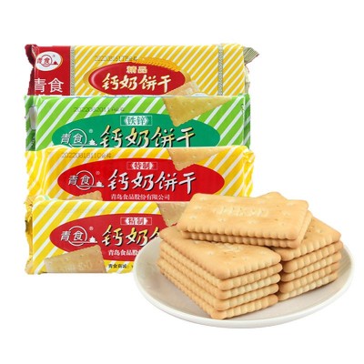 青食钙奶饼干225g袋装休闲老式怀旧8090后零食品早餐山东青岛特产