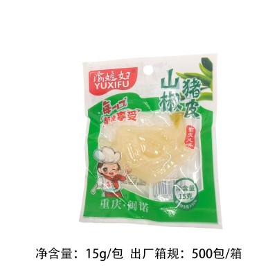 重庆风味渝媳妇山椒猪皮15g猪皮晶猪肉类即食休闲小零食批发 50包