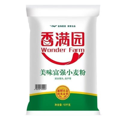 香满园美味富强小麦粉10kg 通用中筋面粉20斤 家用做馒头包子5/25